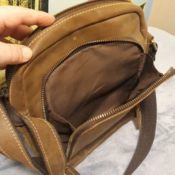 Tiding leather crossbody bag brown - Picture 5 of 8